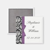 Damask und Lila Bow-Kühlschrankmagnet Magnet (Vorderseite/Rückseite)