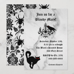 Damask und MarmorHalloween Einladung