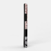 Damask und rosa Glitzer, Mit Monogramm Case-Mate iPhone Hülle (Hinten/Rechts)