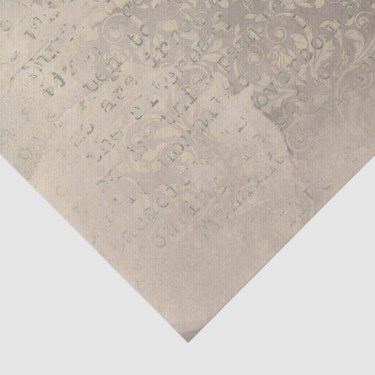 Damask und Text der Schreibmaschine Seidenpapier (Ausschnitt)