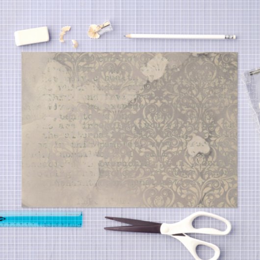 Damask und Text der Schreibmaschine Seidenpapier (Handwerk)