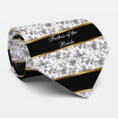 Damask, Vater der Braut, Schwarz und Gold Krawatte (Gerollt)
