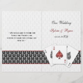Damask Vegas rotes Hochzeitsprogramm (Vorderseite)