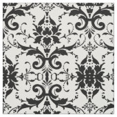 Damask Verziert Schwarzweiß-Design Stoff (Muster)