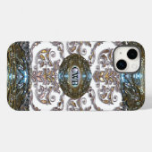 Damask Veyla Baroque Monogram Case-Mate iPhone Hülle (Rückseite (Horizontal))