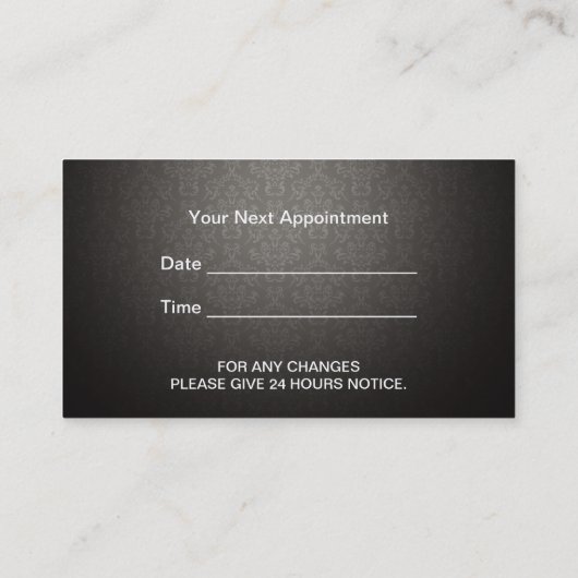 Damask Vignette Ernennung Terminkarte (Rückseite)