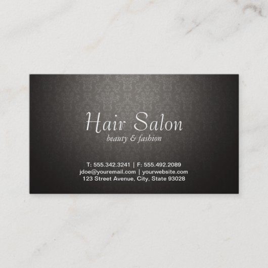 Damask Vignette Ernennung Terminkarte (Vorderseite)