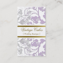 Damask Vintag Floral Blüh Chic Lilac Elegant Visitenkarte