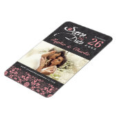 Damask Vintag Lace Save the Date Foto Magnet (Linke Seite)
