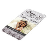 Damask Vintag Lace Save the Date Foto Magnet (Linke Seite)