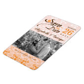 Damask Vintag Lace Save the Date Foto Magnet (Linke Seite)