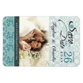 Damask Vintag Lace Save the Date Foto Magnet (Horizontal)