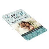 Damask Vintag Lace Save the Date Foto Magnet (Rechte Seite)