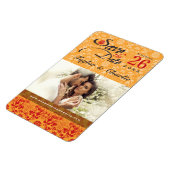 Damask Vintag Lace Save the Date Foto Magnet (Linke Seite)