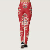 Damask Vintag: Nahtloses Muster Geblüht. Leggings (Rückseite)