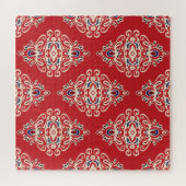 Damask Vintag: Nahtloses Muster Geblüht. Puzzle (Horizontal)