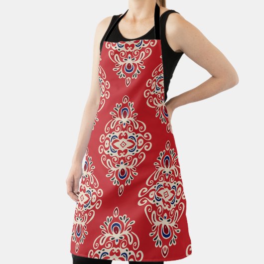 Damask Vintag: Nahtloses Muster Geblüht. Schürze (InSitu)