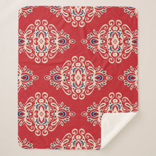 Damask Vintag: Nahtloses Muster Geblüht. Sherpadecke