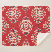 Damask Vintag: Nahtloses Muster Geblüht. Sherpadecke (Vorderseite (Horizontal))