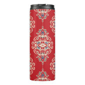 Damask Vintag: Nahtloses Muster Geblüht. Thermosbecher (Rückseite)