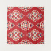 Damask Vintag: Nahtloses Muster Geblüht. Wandteppich (Vorderseite (Horizontal))