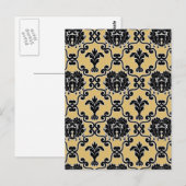Damask Vintage Paisley Tapete Blumenmuster Postkarte (Vorne/Hinten)