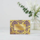 Damask Visitenkarte, Goldton Visitenkarte (Stehend Vorderseite)