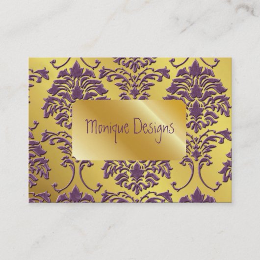 Damask Visitenkarte, Goldton Visitenkarte (Vorderseite)