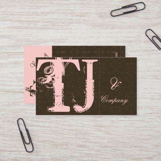 Damask-Visitenkarte mit stürmischer Darstellung Visitenkarte (Vorderseite/Rückseite Beispiel)