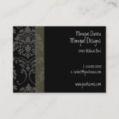Damask Visitenkarte schwarz und weiß (Rückseite)