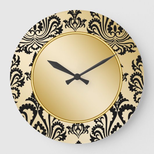 Damask Wall Clocks Große Wanduhr (Vorderseite)