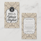 Damask Wallpaper Hair Stylist Terminkarten Terminkarte (Vorne/Hinten)