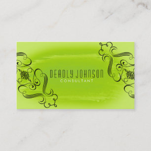 Damask Wasserfarbenkurven Einfache Schlichte Visitenkarte