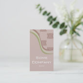 Damask Wave Collection (braun) Visitenkarte (Stehend Vorderseite)
