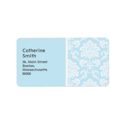 Damask Wedding Address Labels Adressaufkleber (Vorne)