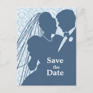 Damask Wedding Couple STD Postkarte