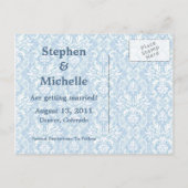 Damask Wedding Couple STD Postkarte (Rückseite)