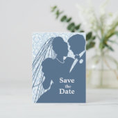 Damask Wedding Couple STD Postkarte (Stehend Vorderseite)