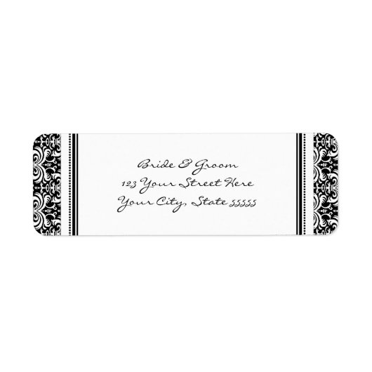Damask Wedding Custom Rücksendeadressen-Aufklebers (Vorne)
