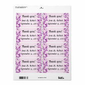 Damask Wedding Danke Labels (Vorne)