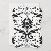 Damask Wedding Einladung formell Schwarz-Weiß (Rückseite)