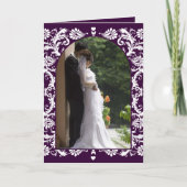 Damask Wedding Einladung White Choose BackGround (Vorderseite)