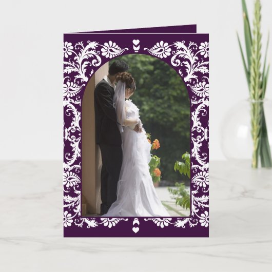 Damask Wedding Einladung White Choose BackGround (Vorderseite)