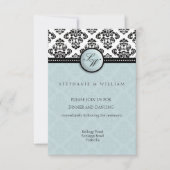 Damask Wedding Empfang Card Einladung (Vorderseite)