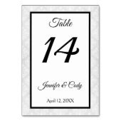 Damask Wedding Empfang Tischnummer Card (Vorderseite)