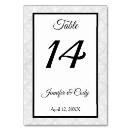 Damask Wedding Empfang Tischnummer Card