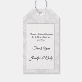 Damask Wedding Empfang Tischnummer Card Geschenkanhänger