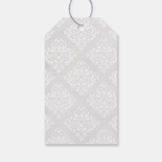 Damask Wedding Empfang Tischnummer Card Geschenkanhänger (Rückseite)