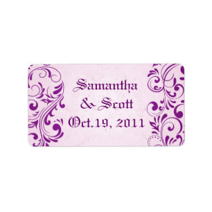Damask Wedding Favor Labels Adressaufkleber
