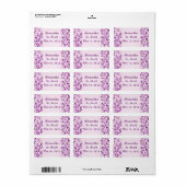 Damask Wedding Favor Labels Adressaufkleber (Vorne)